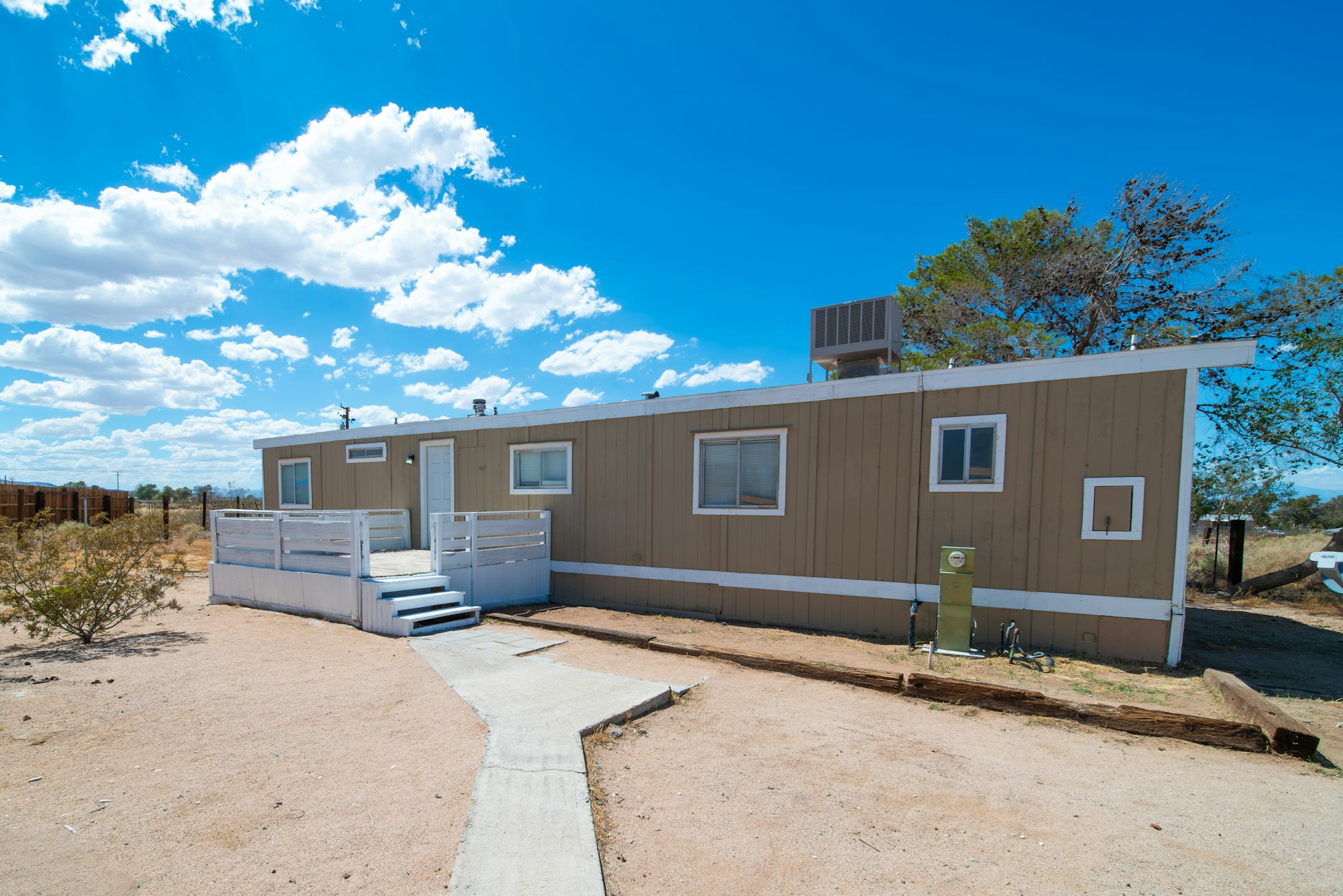 A photo of a newly installed manufactured home