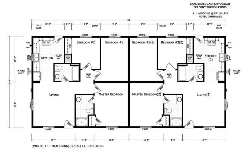 A duplex floor plan