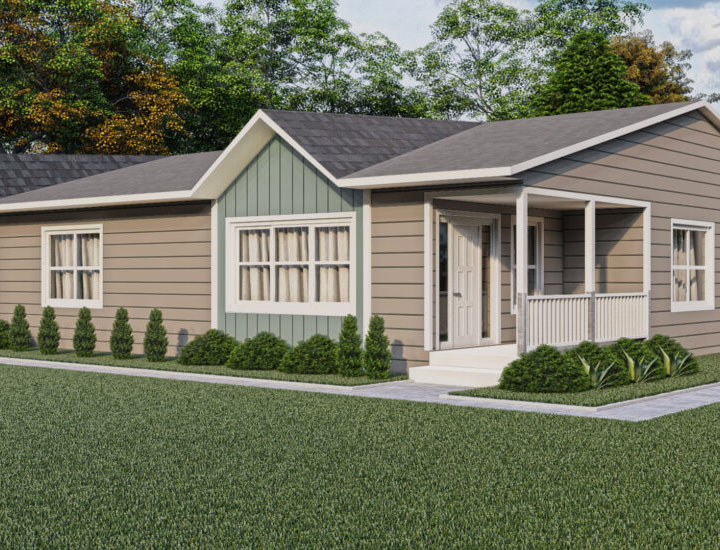 A rendering of a prefab ADU