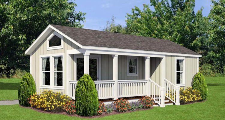 A rendering of a prefab ADU